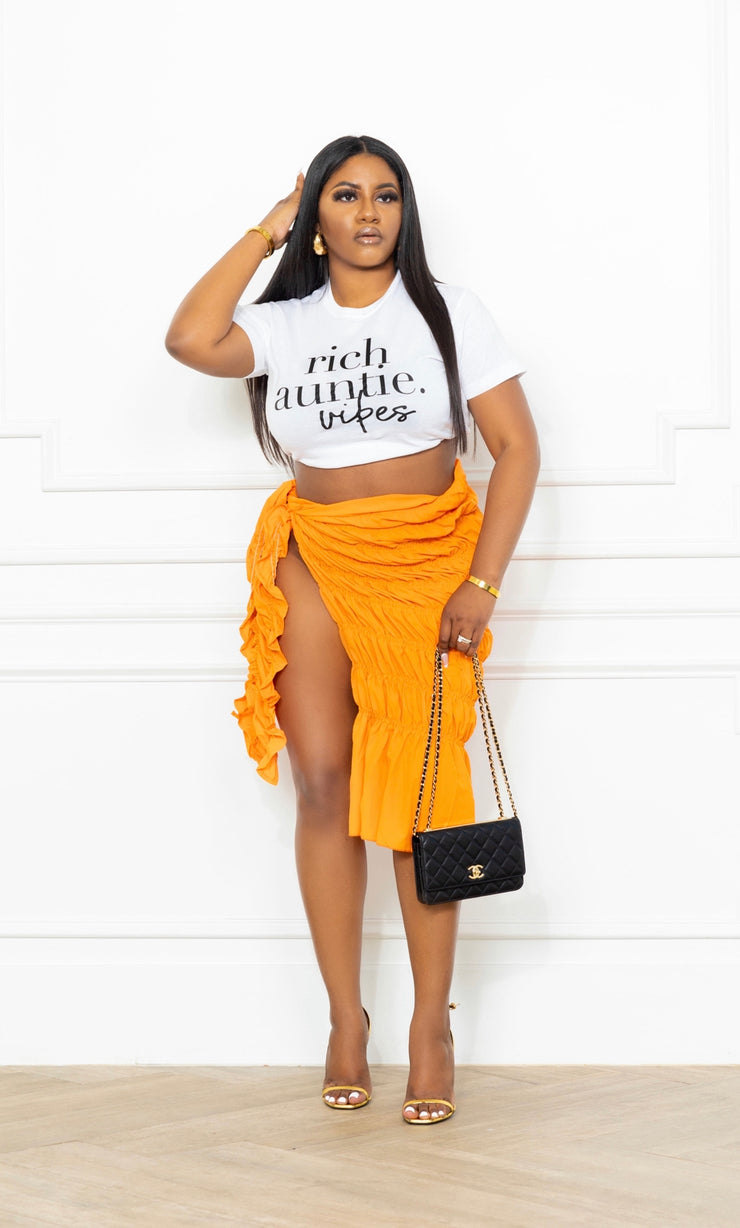 Aruba Orange Wrap Skirt