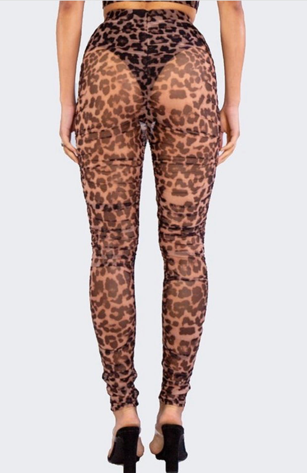 Kim Leopard Ruched Pants